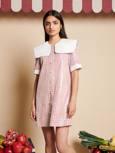 sister jane sequin dress Sister Jane Teese open back sequin mini dress in blush