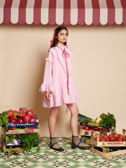 Cranberry Bow Mini Dress