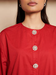 Pomegranate Collar Mini Dress