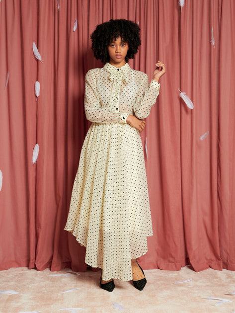sister jane cream dress Sister Jane Wind Chime Lace Midi Dress
