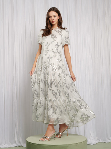 【Sister Jane】Birdwing バタフライ マキシ シフォン ドレス 白 Birdwing Maxi Dress – Sister Jane