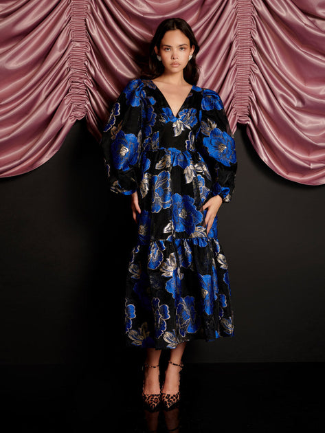 dream sister jane blue dress Dream Sister Jane Blooming jacquard mini dress in cornflower blue