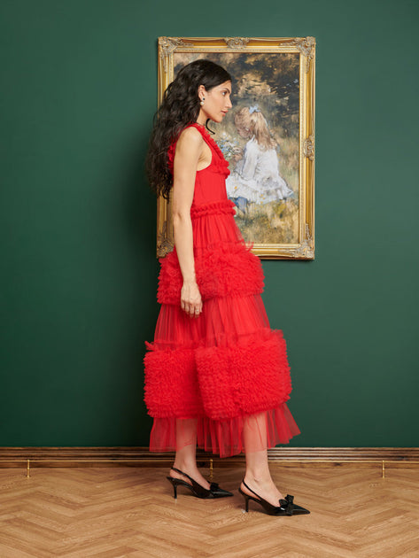 DREAM Frida Tulle Ruffle Midi Dress