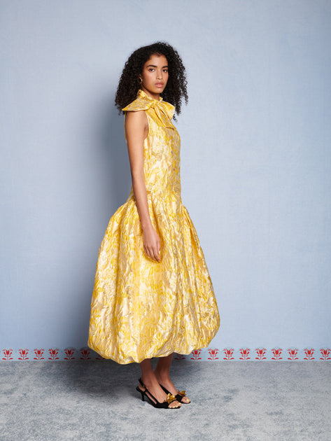 DREAM Ochre Jacquard Midi Dress – Sister Jane