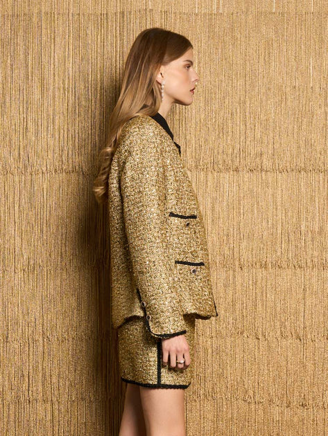 Gold tweed outlet jacket