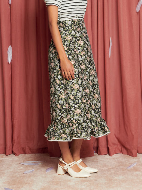 Graces Jacquard Midi Skirt – Sister Jane