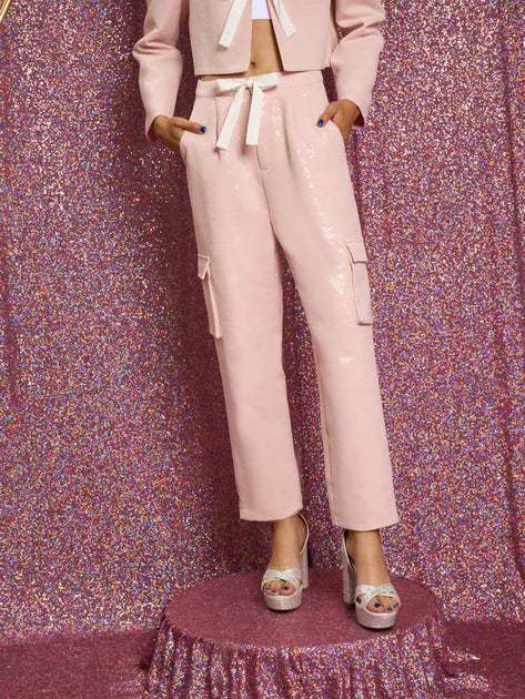 Sequin baggy pants Corin - pink – Stil-Echt-Online