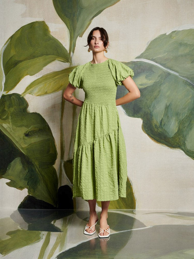 <b> Ghospell </b> Lia Asymmetric Midi Dress