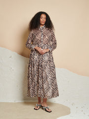 <b> Ghospell </b> Cecilia Printed Midi Dress