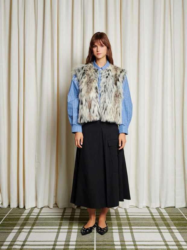 <b> Ghospell </b> Greer Faux Fur Gilet