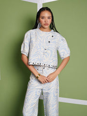 <b> Ghospell </b> Serena Zebra Top