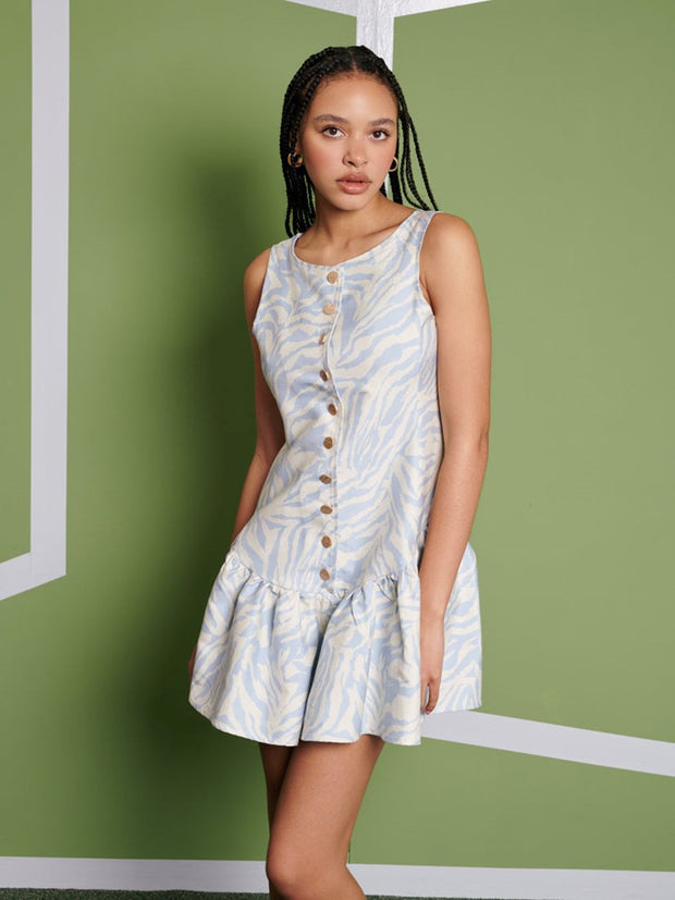 <b> Ghospell </b> Serena Zebra Mini Dress