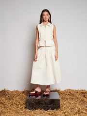 <b> Ghospell </b> Quincey Drill Midi Skirt