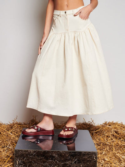 <b> Ghospell </b> Quincey Drill Midi Skirt