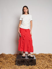 <b> Ghospell </b> Wynn Flounced Midi Skirt