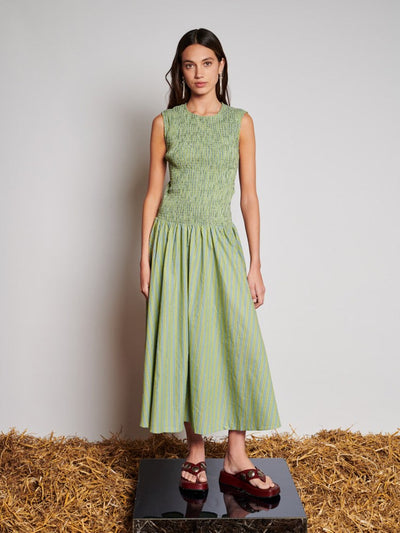 <b> Ghospell </b> Josephine Stripe Midi Dress