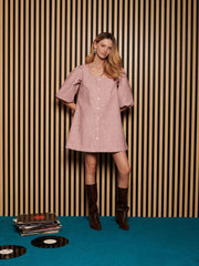 <b> Ghospell </b> Dusty PU Mini Dress