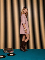 <b> Ghospell </b> Dusty PU Mini Dress