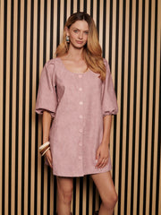 <b> Ghospell </b> Dusty PU Mini Dress