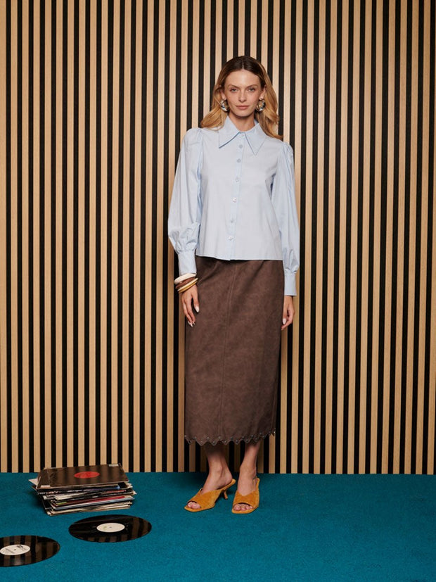 <b> Ghospell </b> Courtney Studded Midi Skirt