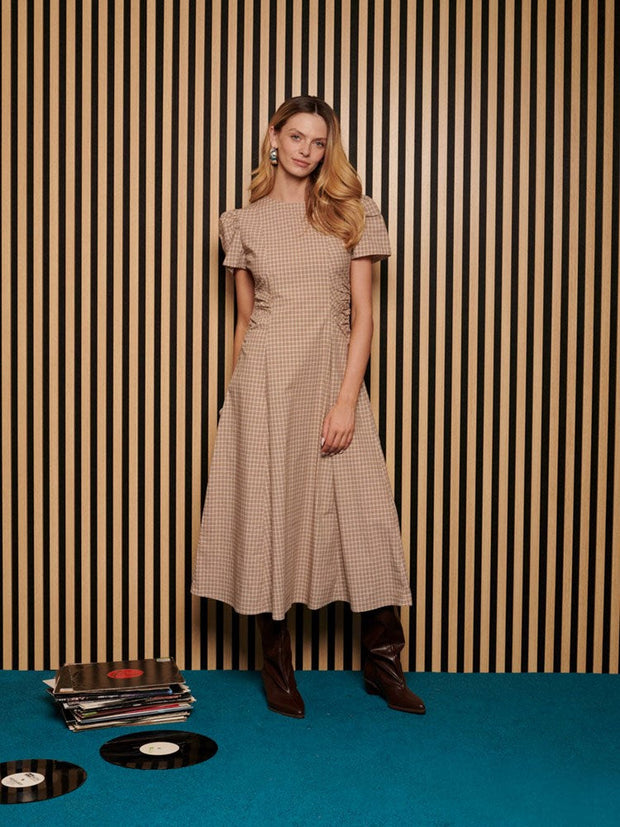 <b> Ghospell </b> Rita Check Midi Dress