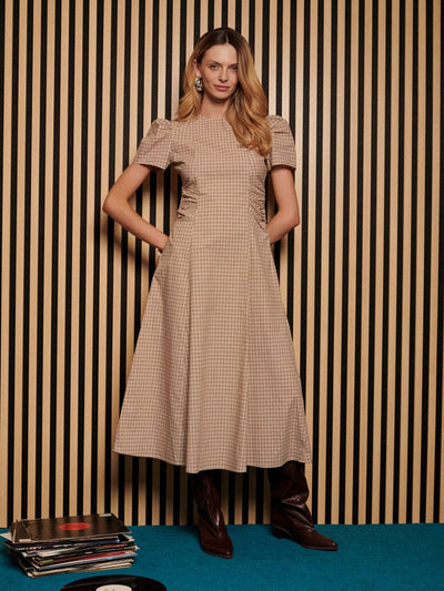 <b> Ghospell </b> Rita Check Midi Dress
