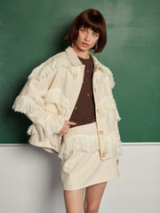 <b> Ghospell </b> Soliha Fringe Jacket