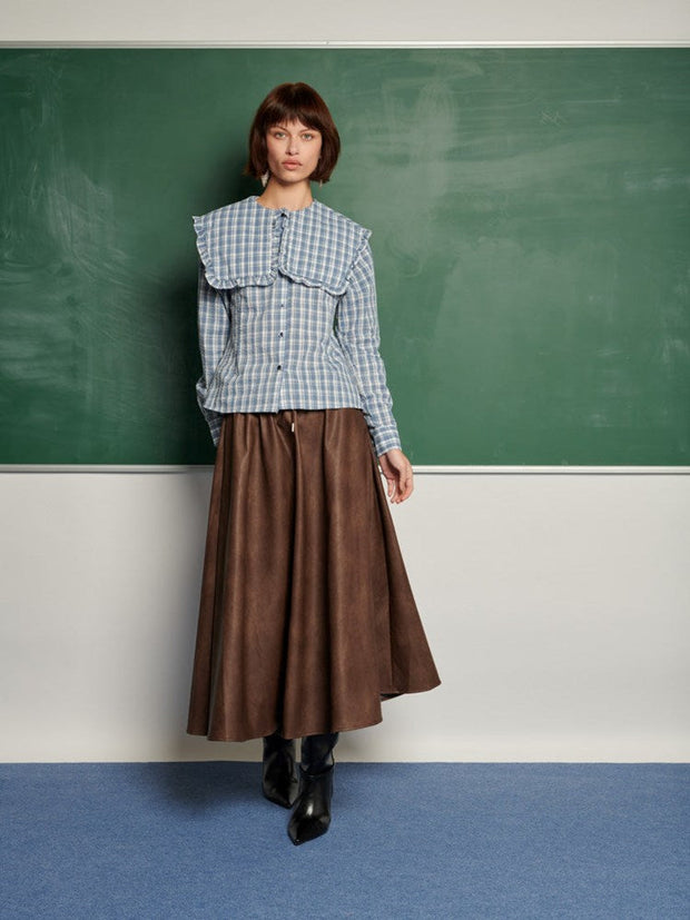 <b> Ghospell </b> Max PU Midi Skirt