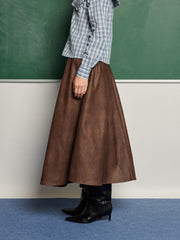 <b> Ghospell </b> Max PU Midi Skirt