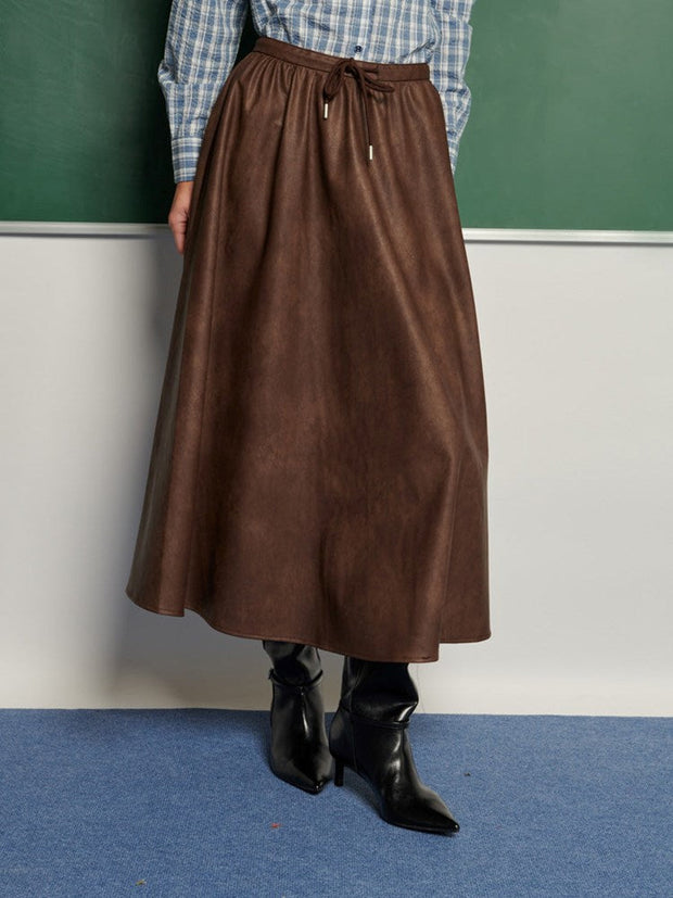 <b> Ghospell </b> Max PU Midi Skirt