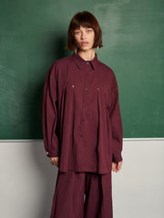 <b> Ghospell </b> Kiraz Pleated Shirt