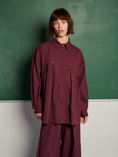 <b> Ghospell </b> Kiraz Pleated Shirt