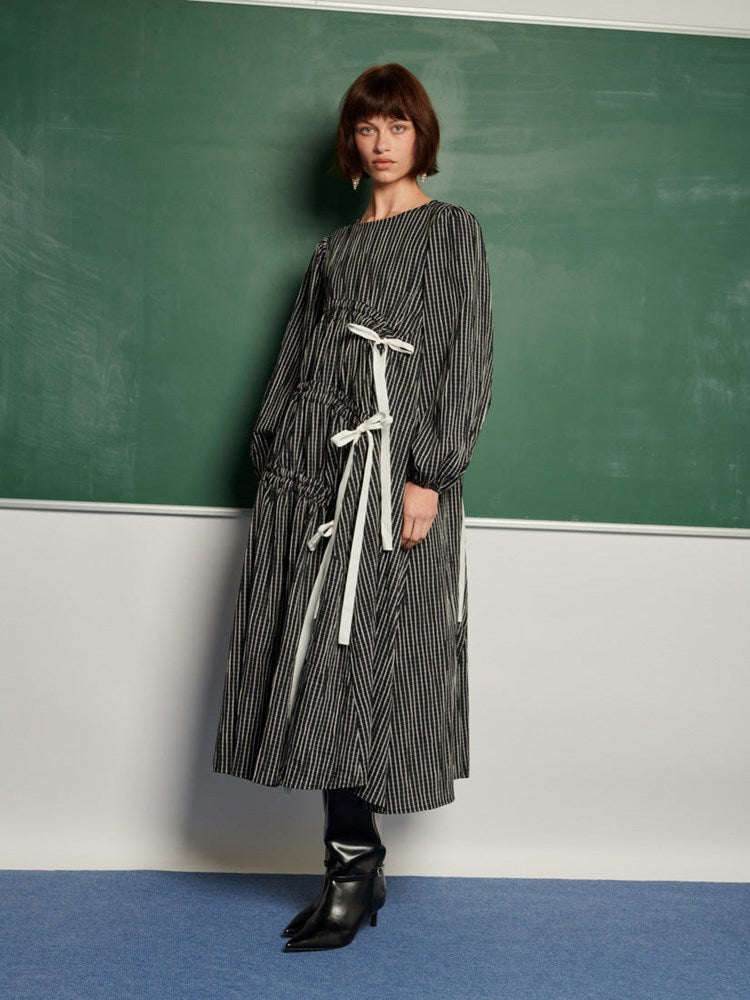 Ghospell Prisha Midi Dress Coal Black / S