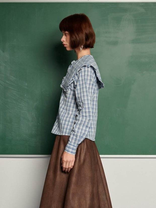 <b> Ghospell </b> Esra Check Blouse