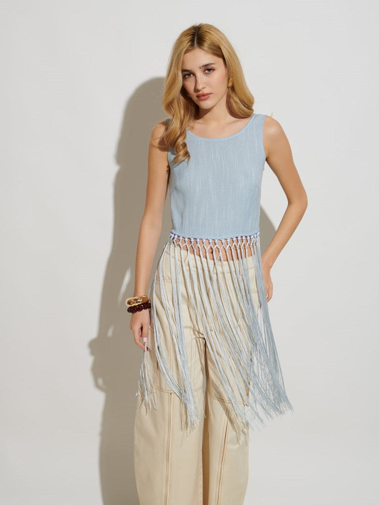 <b> < b> Mona Fringed Top