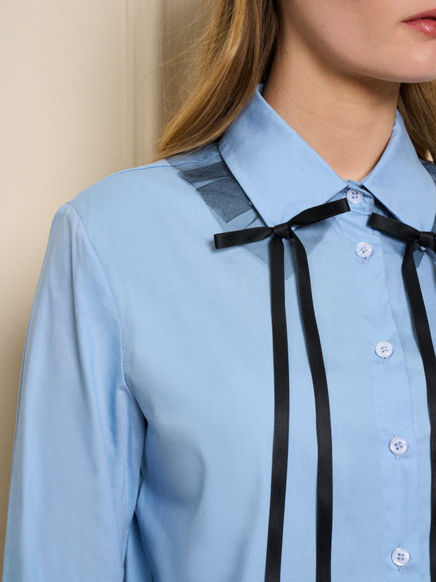 Glace Tulle Bow Shirt
