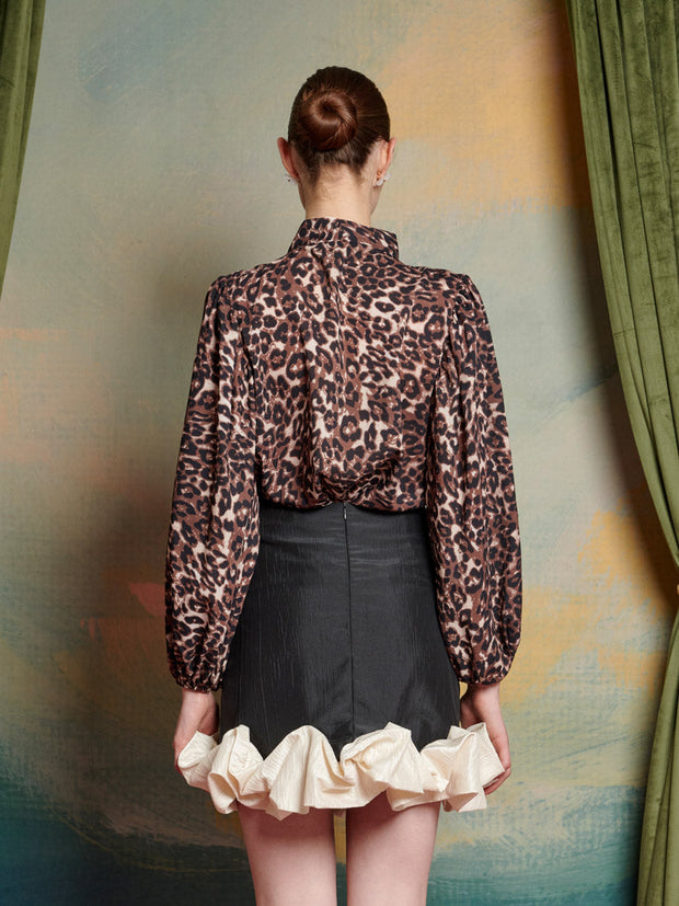 Lise Leopard Bow Blouse