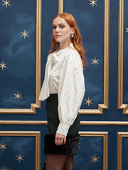 Rosetta Jacquard Bow Blouse