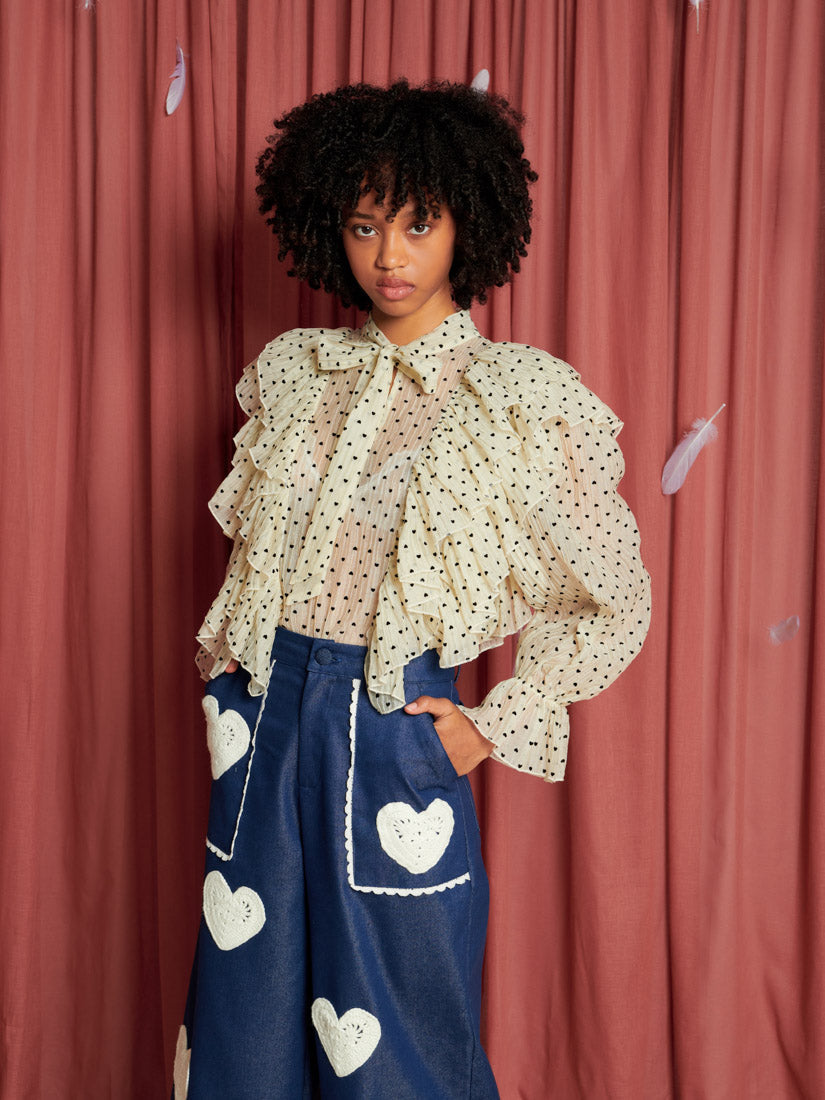 Dove Hearts Ruffle Top – Sister Jane
