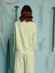 Seven Seas Stripe Shirt Bright Green / Z