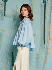 Seashell Pearl Blouse Baby Blue / Z