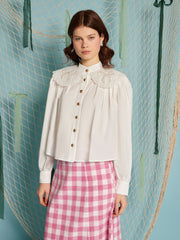 Marine bow Blouse Pearl White / Z