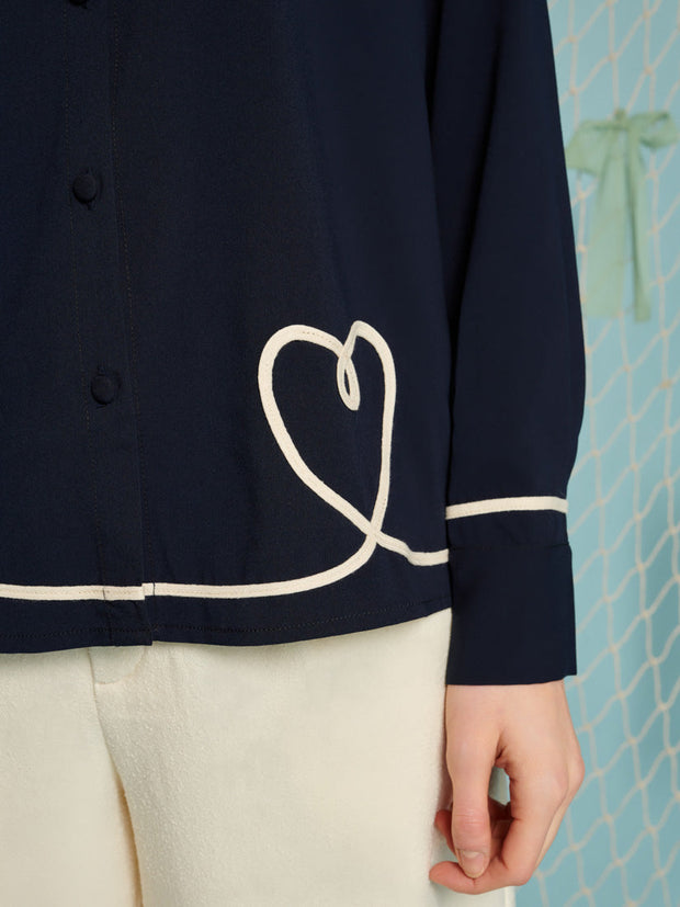 Harbour Hearts Blouse Navy Blue / Z