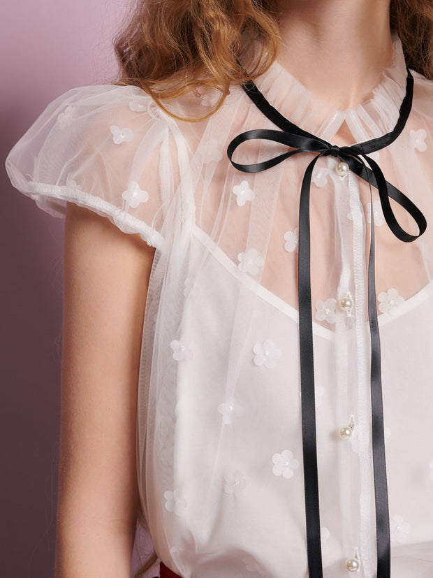Starflower Blouse Pearled White / Z