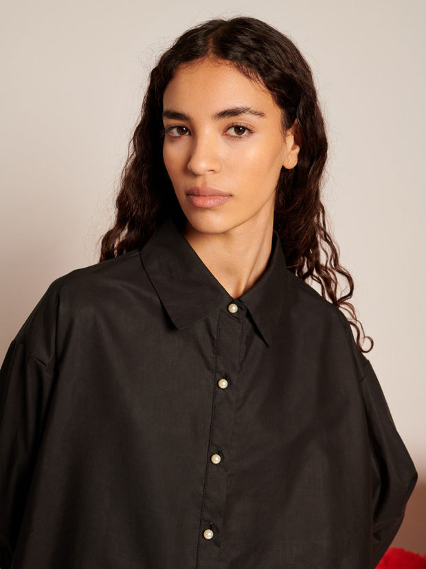 La Fiesta Embroidered Blouse Coal Black / Z