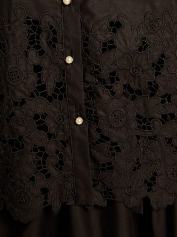 La Fiesta Embroidered Blouse Coal Black / Z