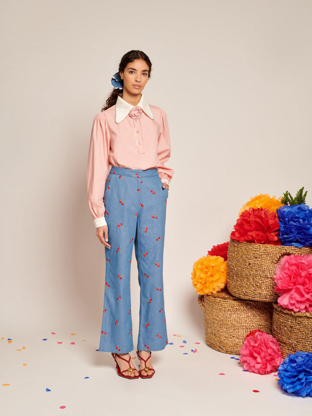 Passiflora Contrast Collar Blouse