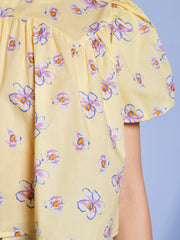 Lake Breeze Floral Top Pastel Yellow / Z