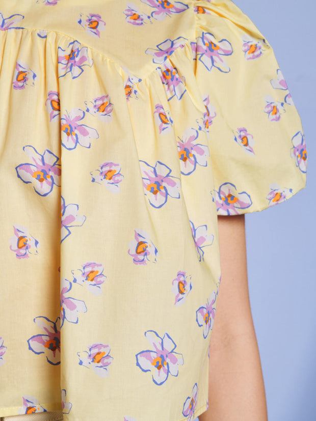 Lake Breeze Floral Top Pastel Yellow / Z