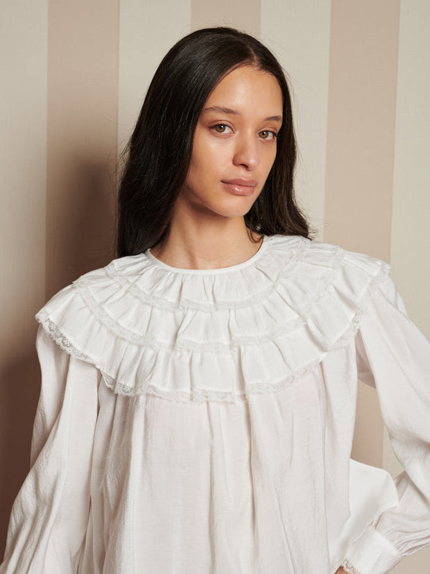 Chamber Ruffle Top Pearl Ivory / Z